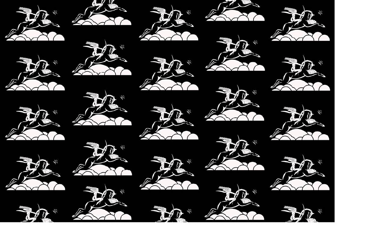 CUSTOM ART DECO LES DANSEURS WALLPAPER White/Black by Art Decor Designs image 0