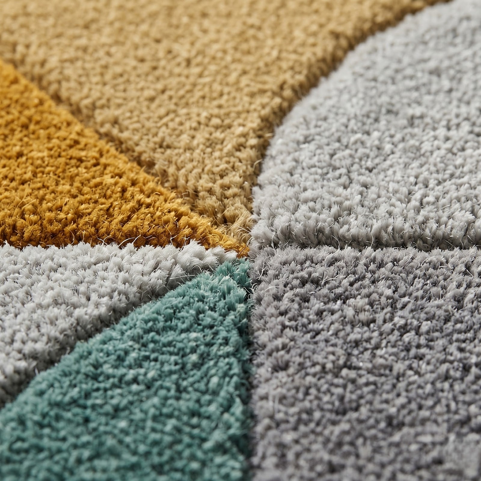 Abstract Geometric Hand Tufted Wool Rug | Irregular Shape Modern Area Rug — 2x3 ft'
