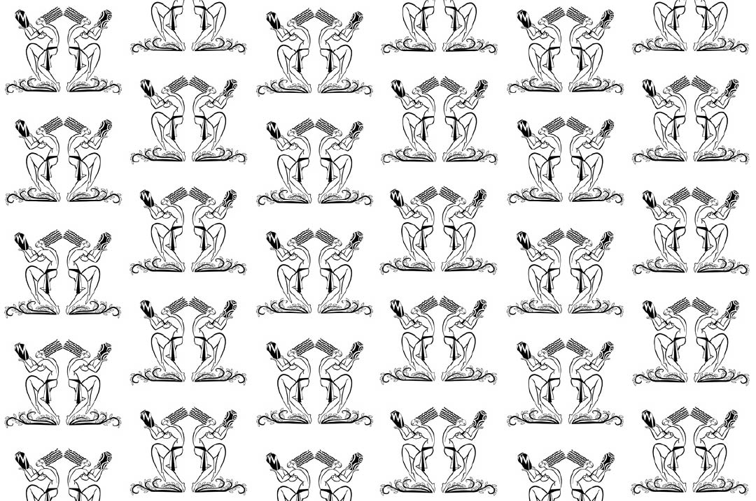 CUSTOM ART DECO LES DANSEURS WALLPAPER Black/White by Art Decor Designs image 1