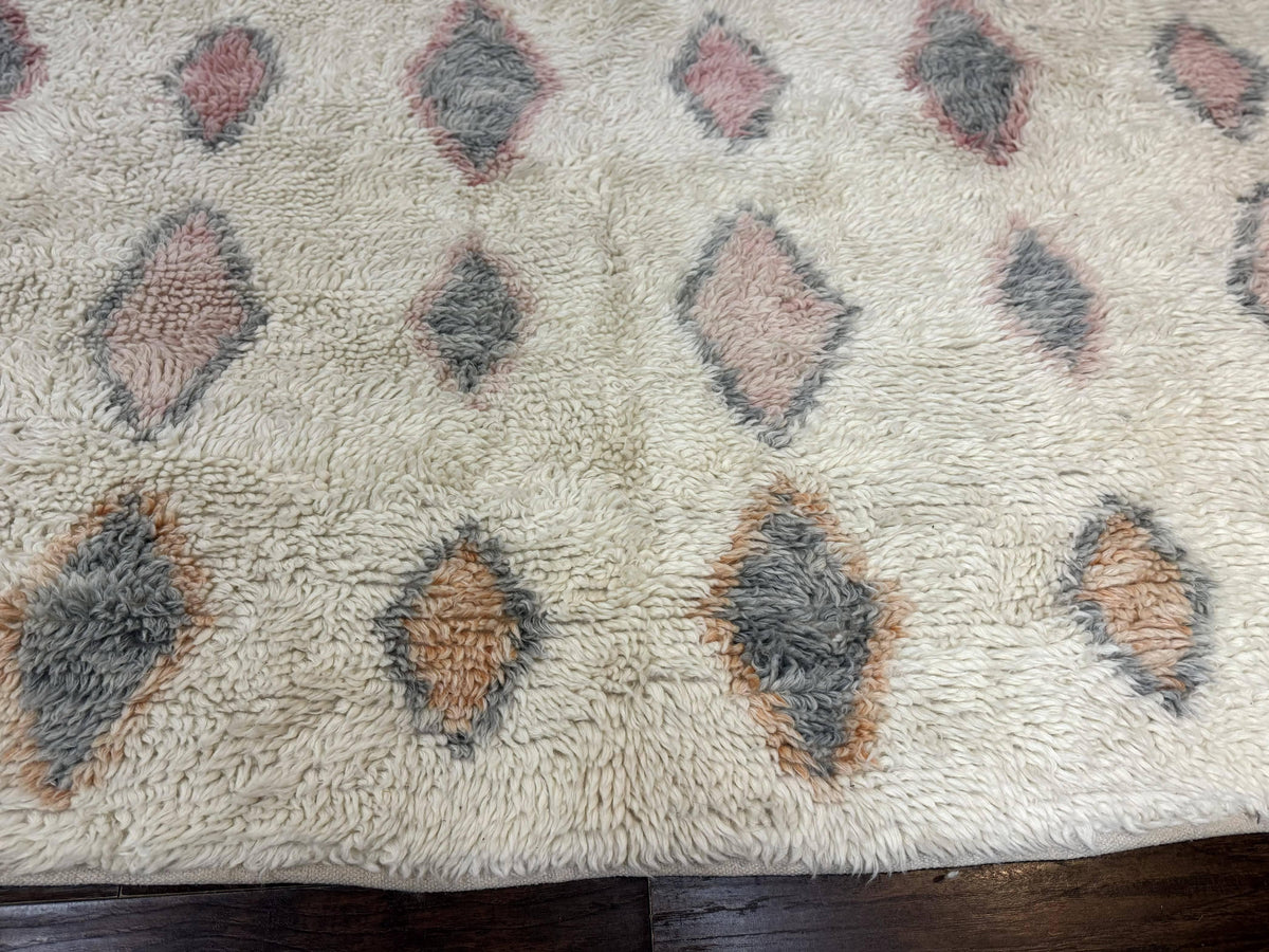 Large Modern Contemporary Indian Shag Rug 11x14, Ivory, Handmade Wool Carpet - Jewel Rugs, view 6