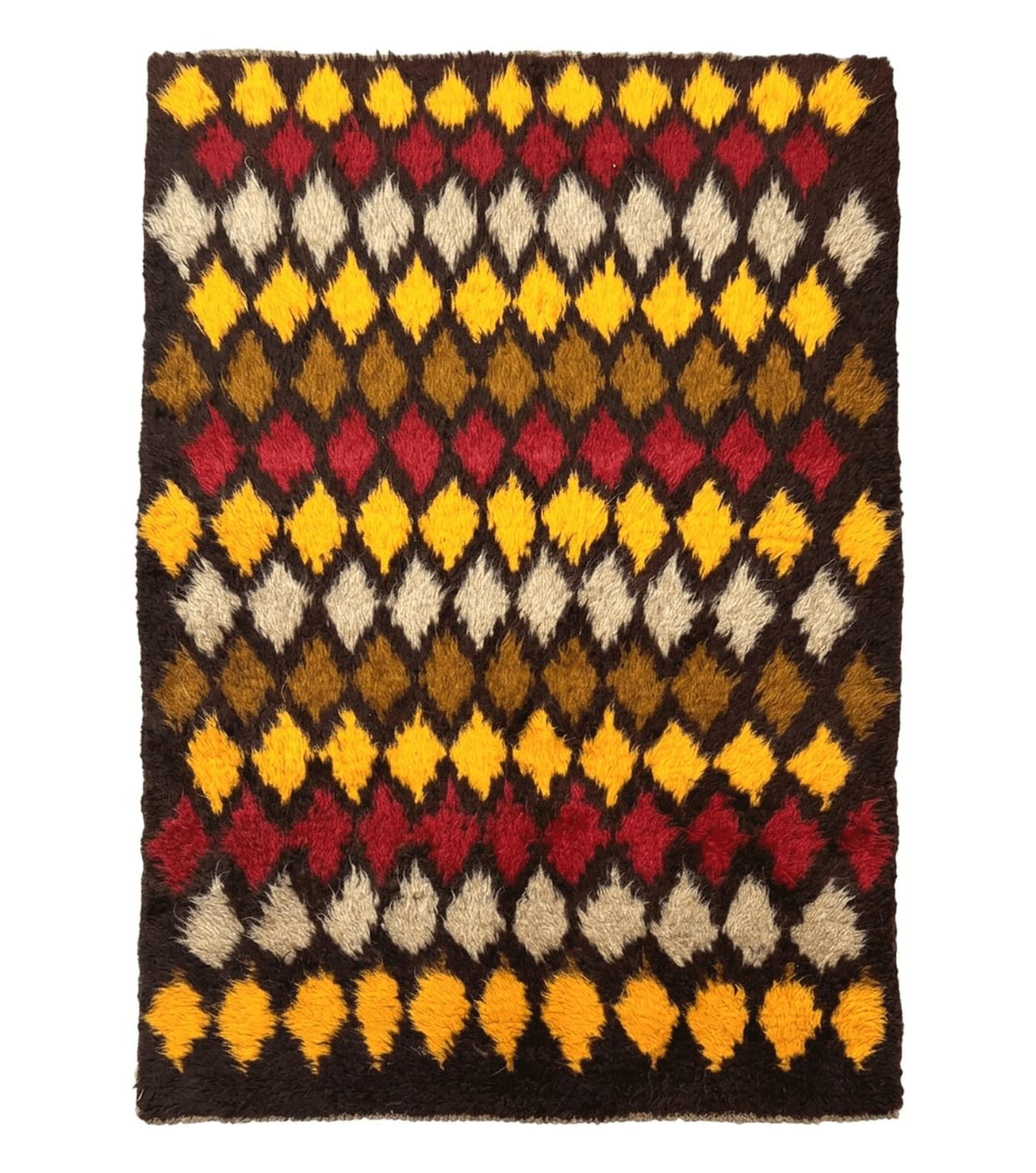 Shaggy Balouch Rug 3x4, Tribal Rug, Afghan Rug, Brown, Multicolor - Jewel Rugs