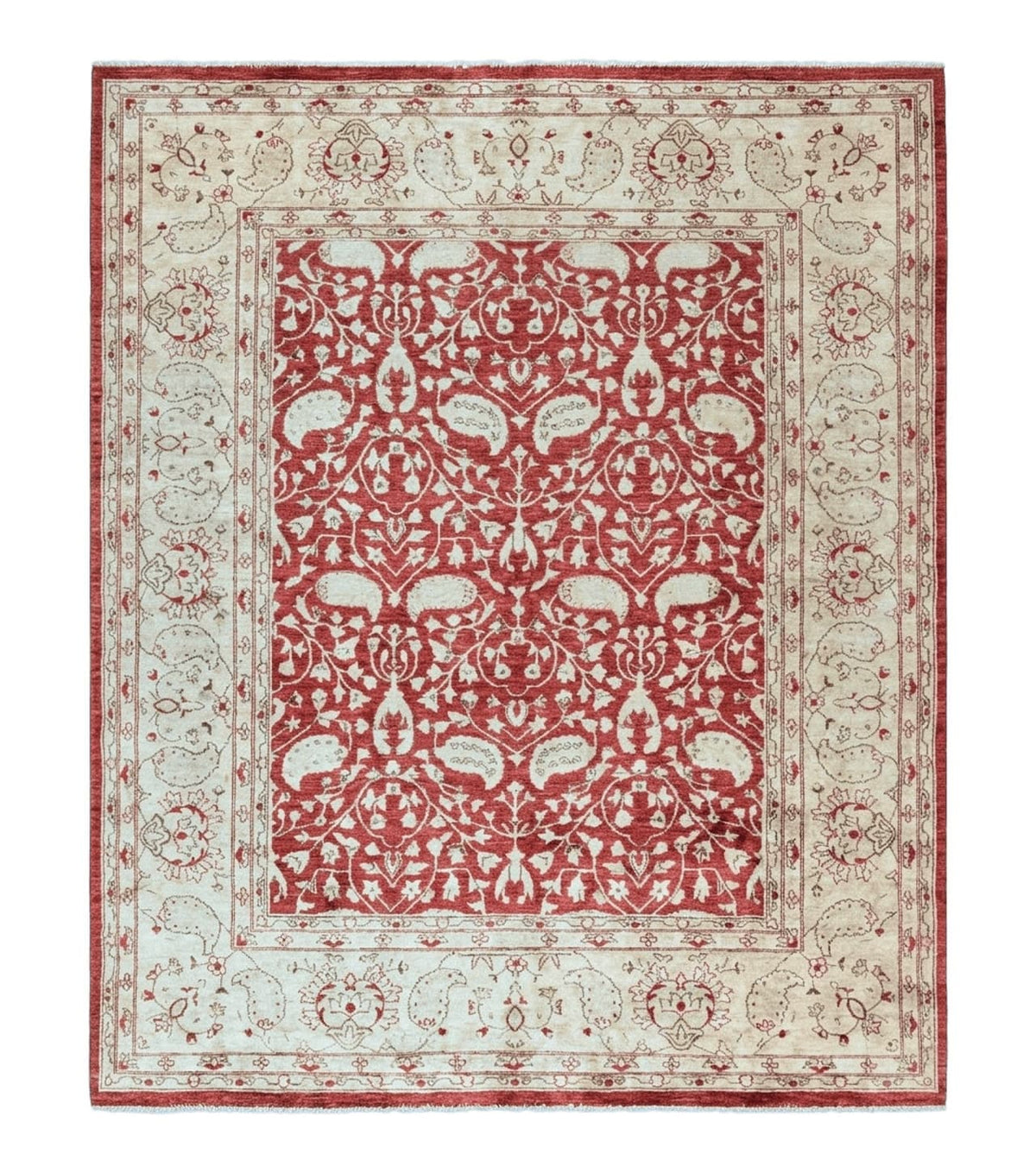 Pakistani Chobi Rug 8x10, Red, Handmade - Jewel Rugs