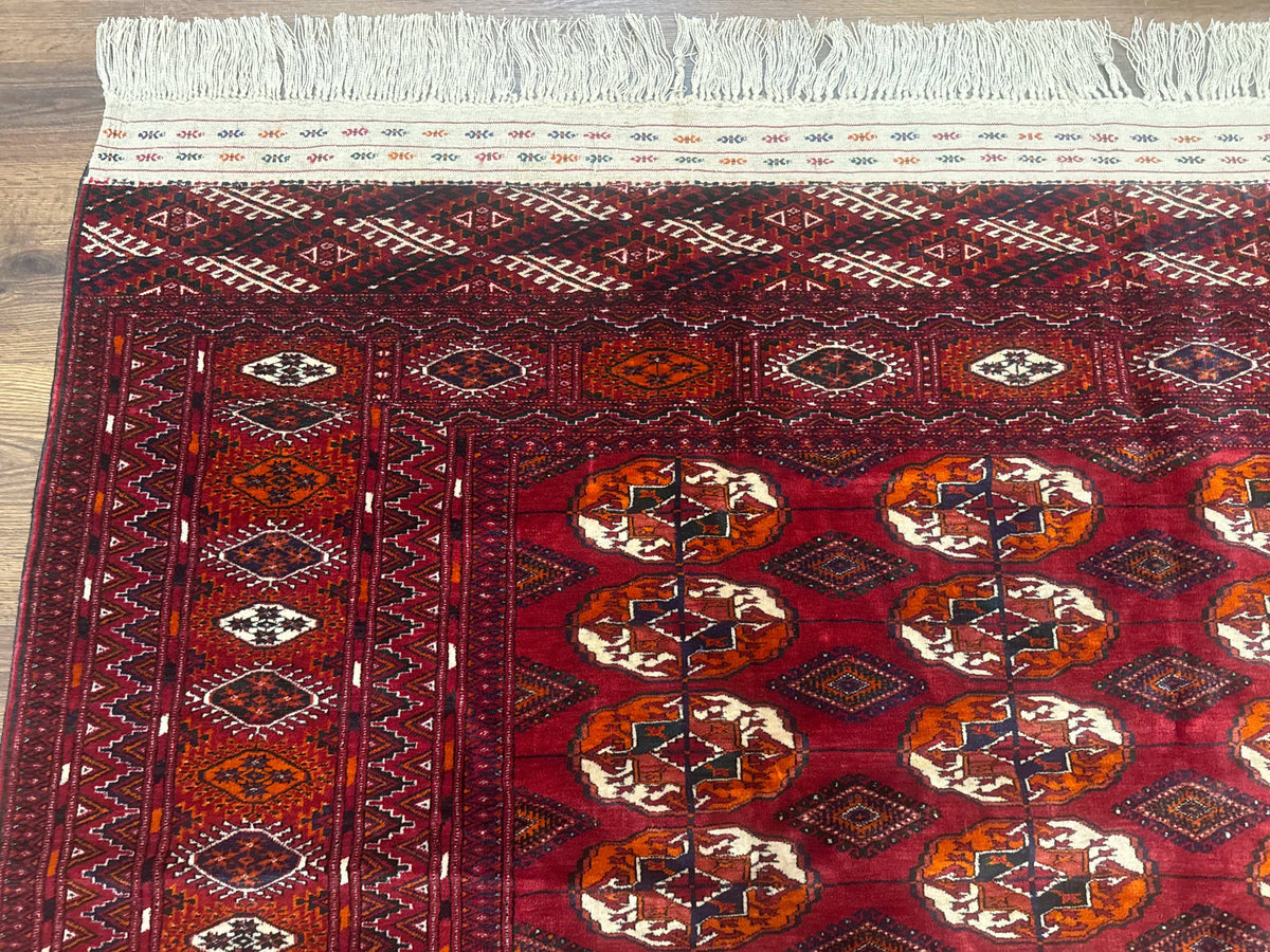 Persian Turkoman Rug 7x9, Red Tribal Carpet - Jewel Rugs, view 6