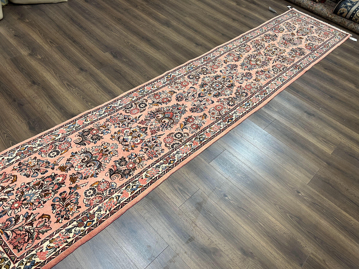 Persian Sarouk Runner Rug 2.9 x 13.6, Wool Floral Hand Knotted Runner - Jewel Rugs, view 2