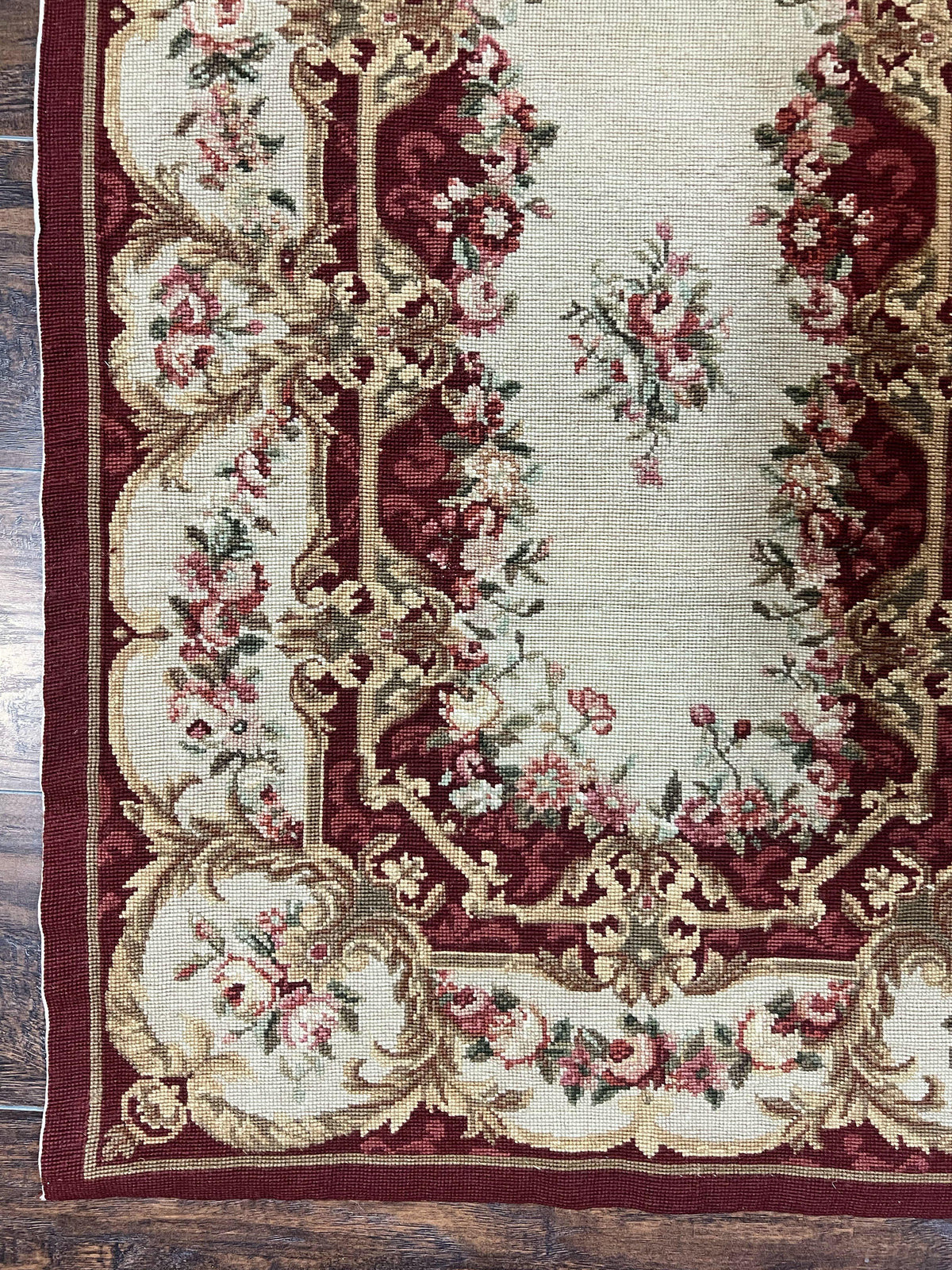 Needlepoint Runner Rug 2.5 x 10.7, Tan Runner Rug, Flatweave Runner, Aubusson European Design, Needlepoint Rug, Long Runner, Hallway Rug - Jewel Rugs, view 8