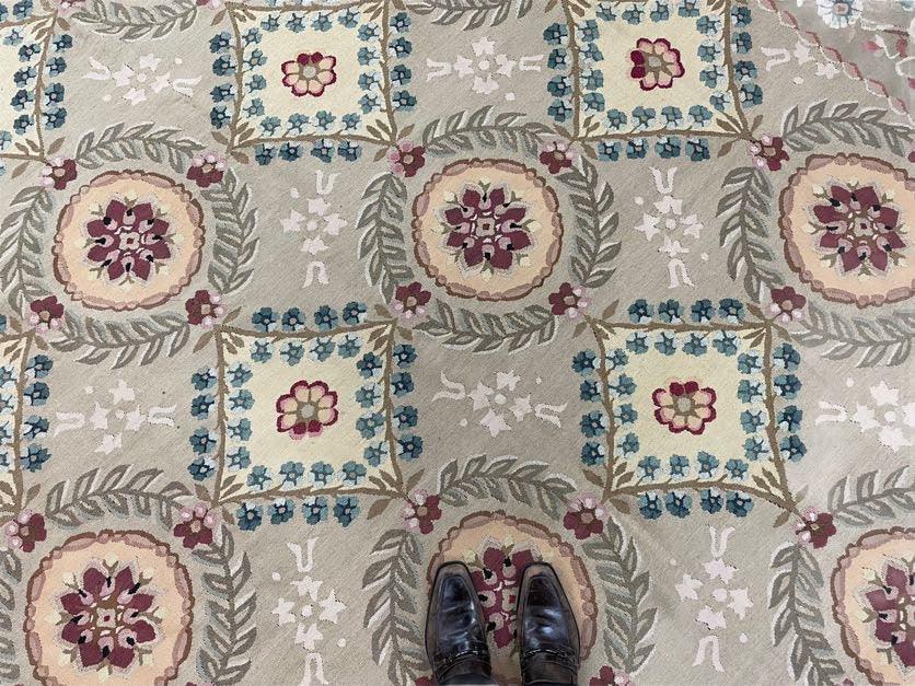 9x13 Needlepoint Carpet, French Design Rug, Hand-Knotted, Brand New Needlepoint Rug 9 x 13, English French European Style, Beige Floral - Jewel Rugs, view 13