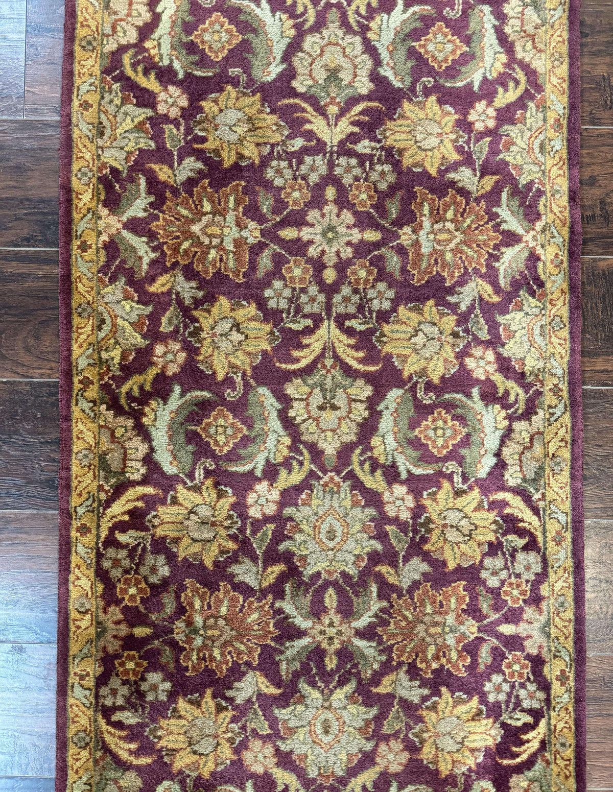 Indian Agra Runner Rug 2.6 x 17.5, Long Runner Rug for Hallway, Floral Handmade - Jewel Rugs, view 9