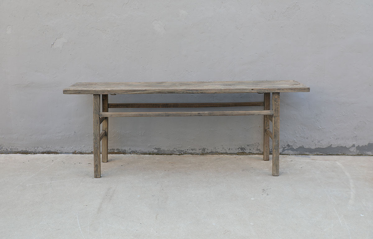 86" Long Cotton wood Vintage Console Table Weathered Natural (Pre-order only ETA End of April)