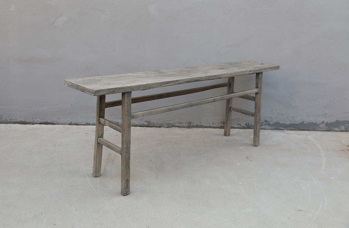 86" Long Cotton wood Vintage Console Table Weathered Natural (Pre-order only ETA End of April)