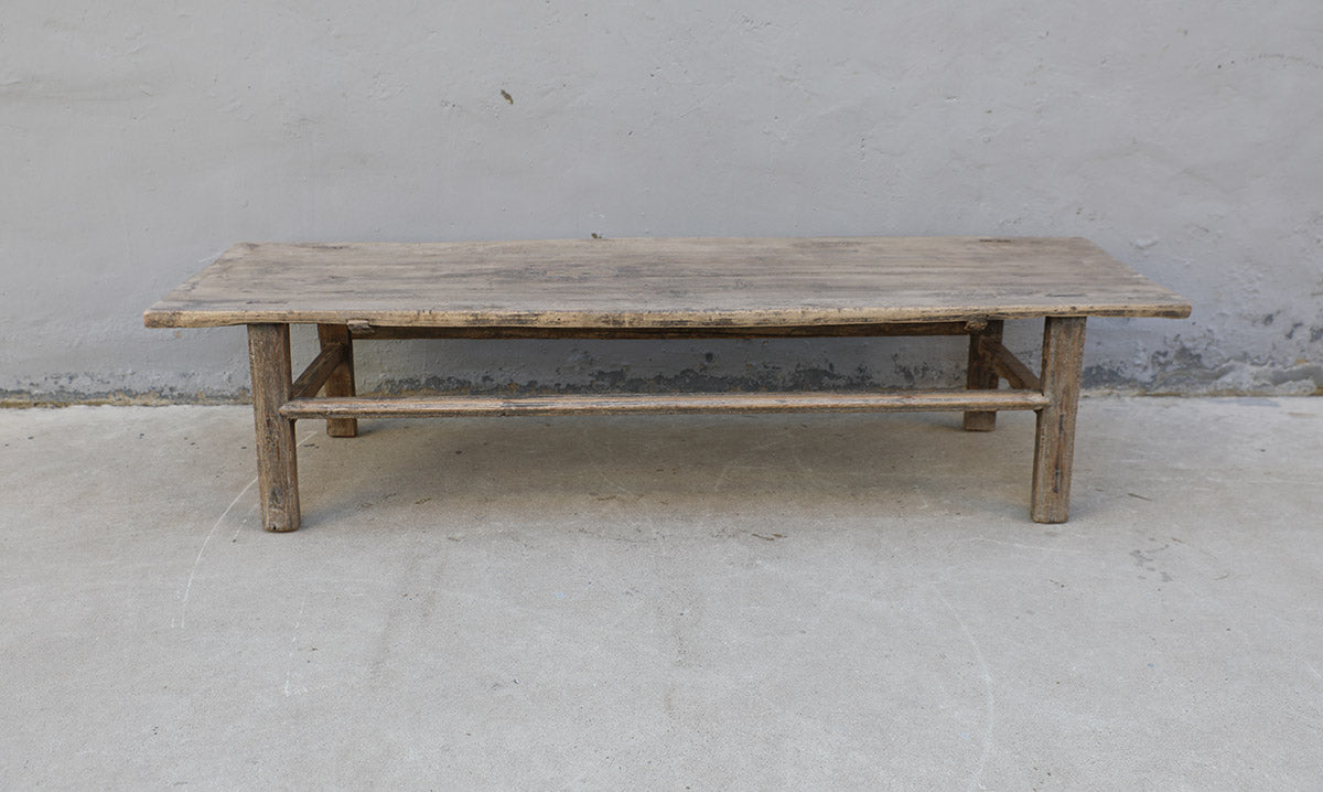 Vintage coffee table Large approx. 6-7' long 15-24" wide Weathered natural 76X23x18H