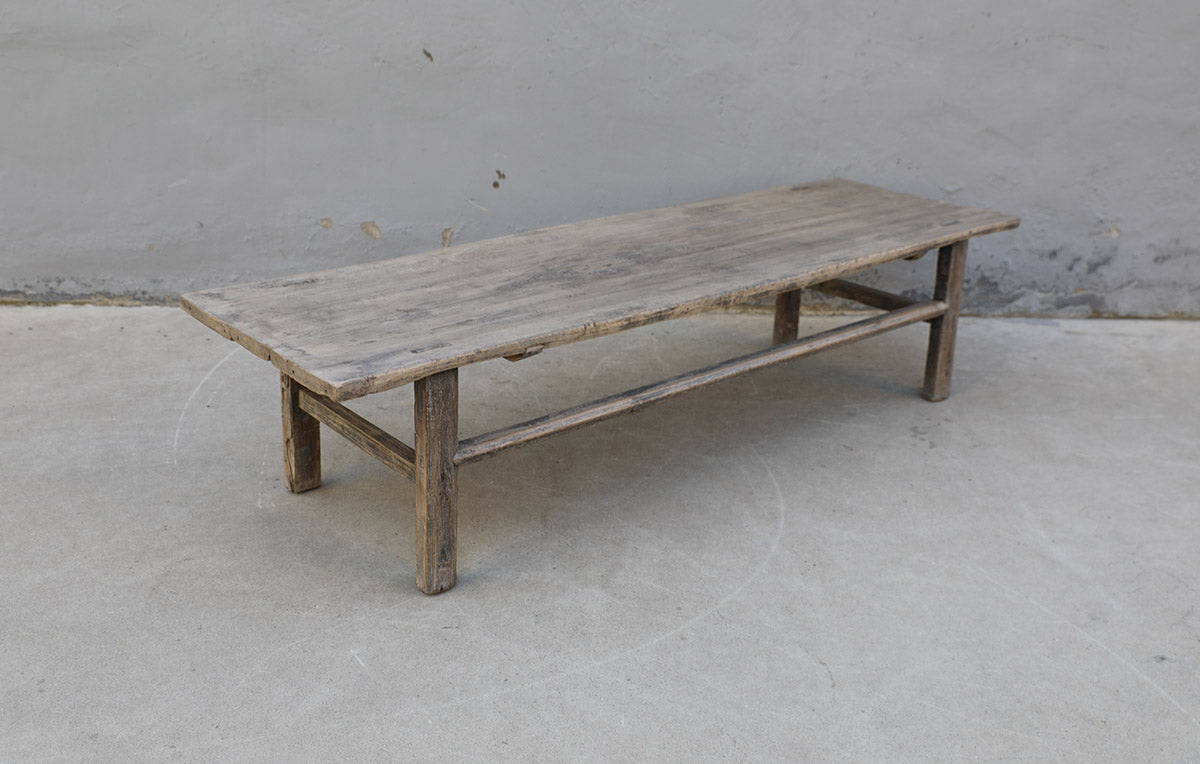 Vintage coffee table Large approx. 6-7' long 15-24" wide Weathered natural 76X23x18H