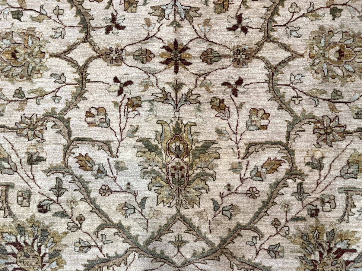 Pakistani Rug 9x12, Floral Allover Peshawar Carpet, Chobi, Beige and Rust Red, Traditional - Jewel Rugs, view 5