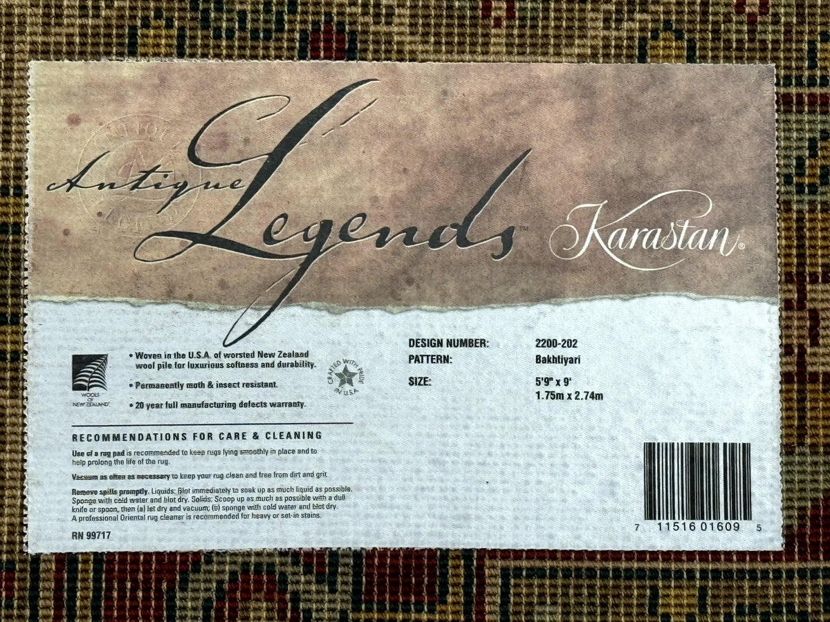 Karastan Rug 5.9 x 9 Antique Legends Bakhtiyari#2200-202, Karastan Area Rug, Wool Pile Vintage Karastan Carpet - Jewel Rugs, view 11