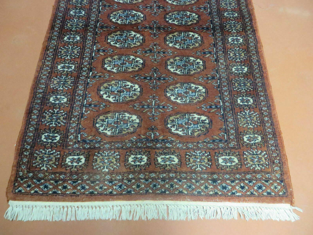 3' X 4' Vintage Handmade Pakistan Turkoman Bokhara Fine Woven Wool Rug - Jewel Rugs, view 5