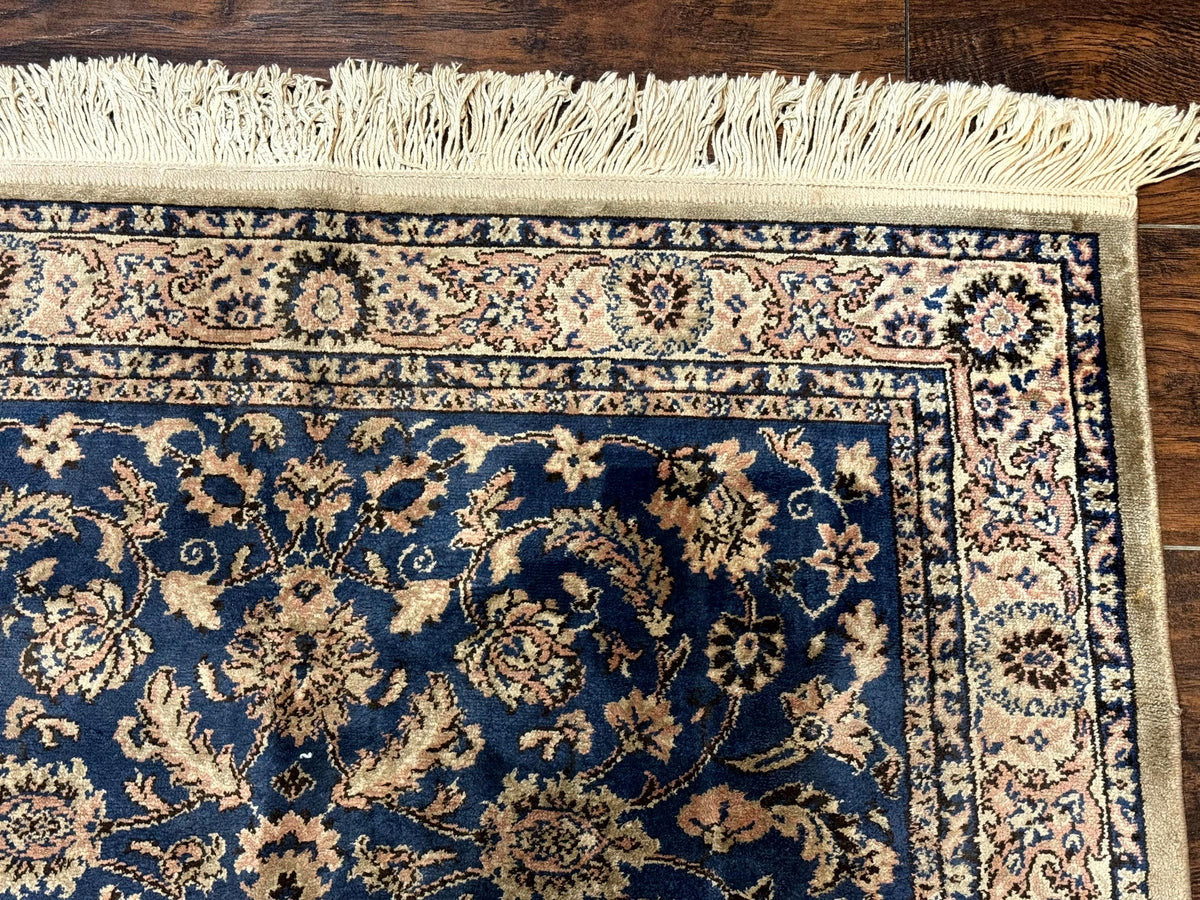 Vintage Art Silk Rug 3x4, Traditional Oriental Persian Design Rug, Belgium Power Loomed Rug, Navy Blue - Jewel Rugs, view 8