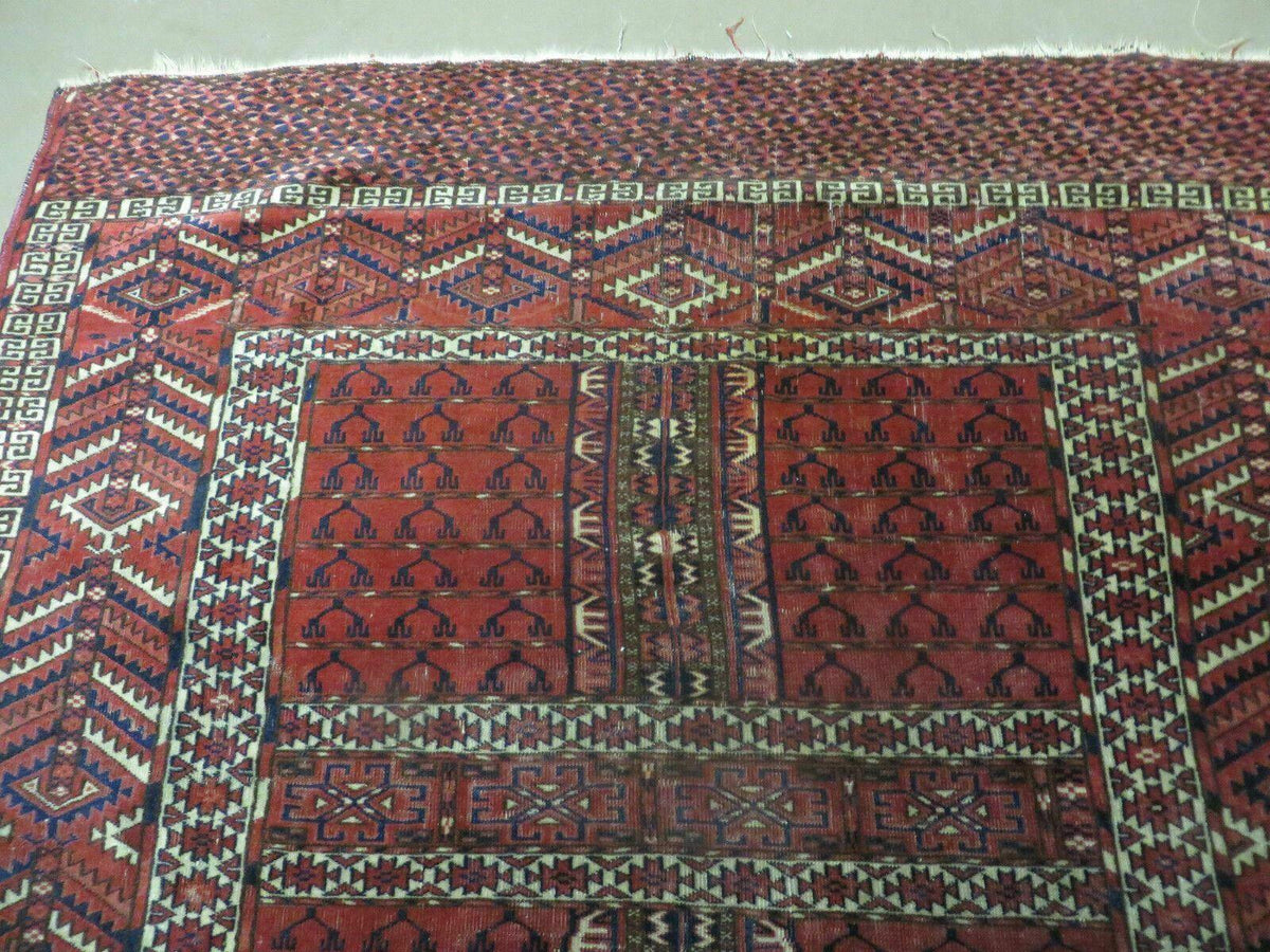 Antique Turkoman Rug 4x5, Ensi Hatchli Tekke Wool Rug - Jewel Rugs, view 3