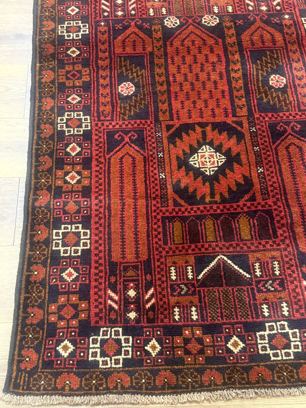 Afghan Rug 3x7, Balouch Carpet, Tribal Rug, Red, New - Jewel Rugs, view 9