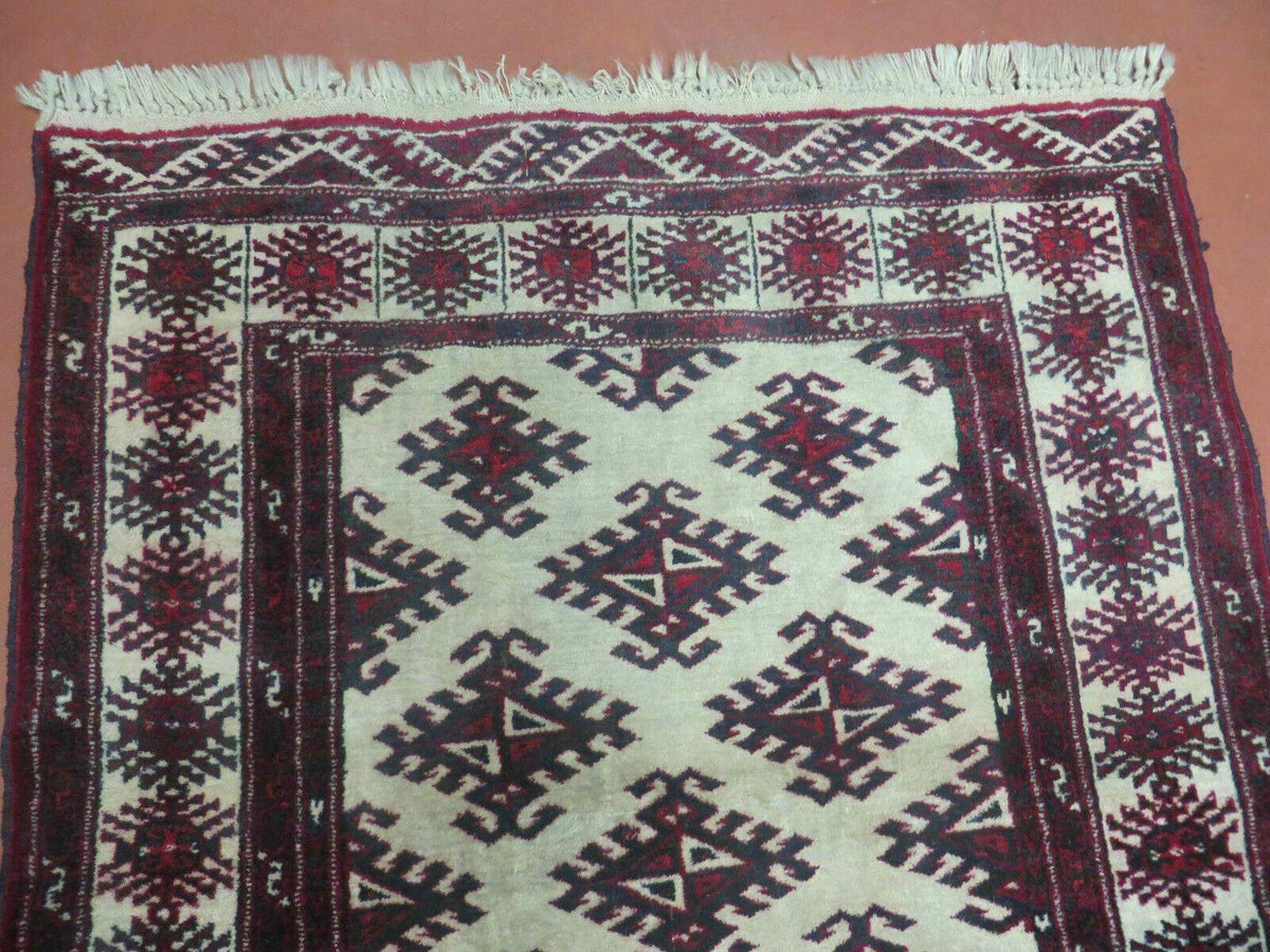 3' X 3' Vintage Handmade Turkoman Bokhara Yamud Wool Rug Nice - Jewel Rugs, view 3