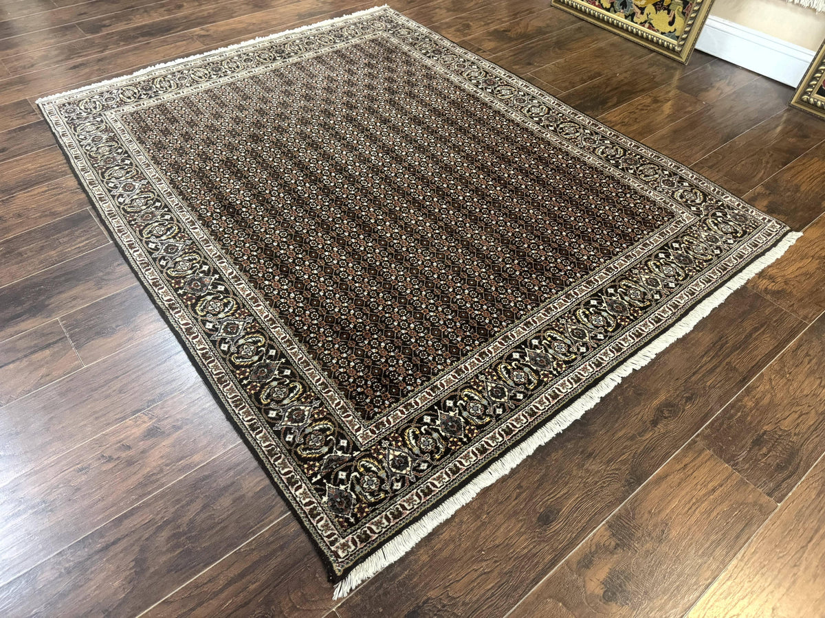 Persian Tabriz Rug 5x7, Black, Allover Pattern - Jewel Rugs, view 13