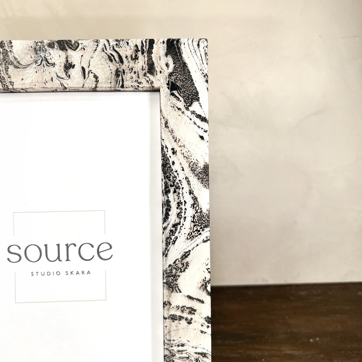Neue Hand Marbled Wood Picture Frame - B&W & Neutrals (5x7) - Source by Studio Skara, view 10