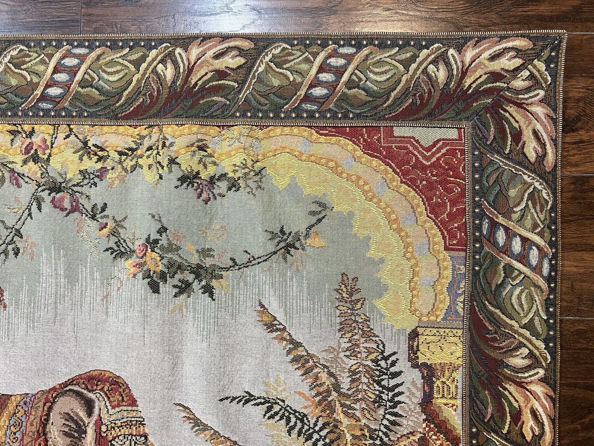 Vintage Tapestry 4 x 5.6, Adorned Elephant Pictorial - Jewel Rugs, view 7