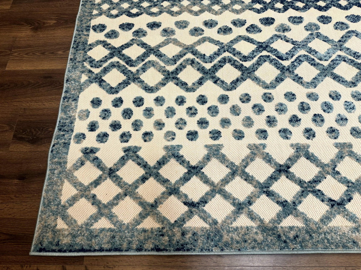 Modern Rug 8x10, Abstract Rug, Oat and Blue, Raised Pattern, Modway Rug Collection - Jewel Rugs, view 9