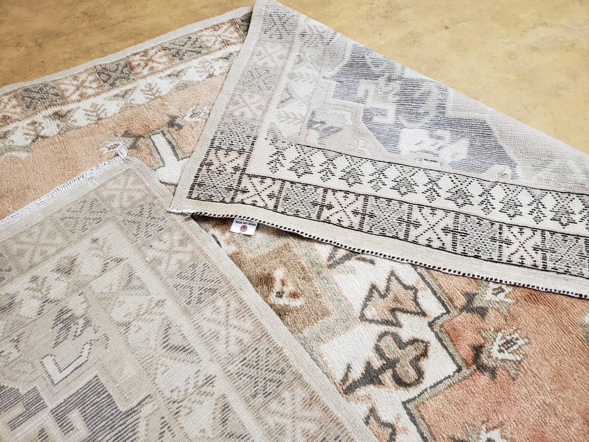 Antique Moroccan Rug 5x7 Tribal Carpet, Hand-Knotted Soft Wool Pile, 5 x 7 Area Rug, Berber Rug, Geometric Open Field Medallion, Pink Ivory - Jewel Rugs, view 11