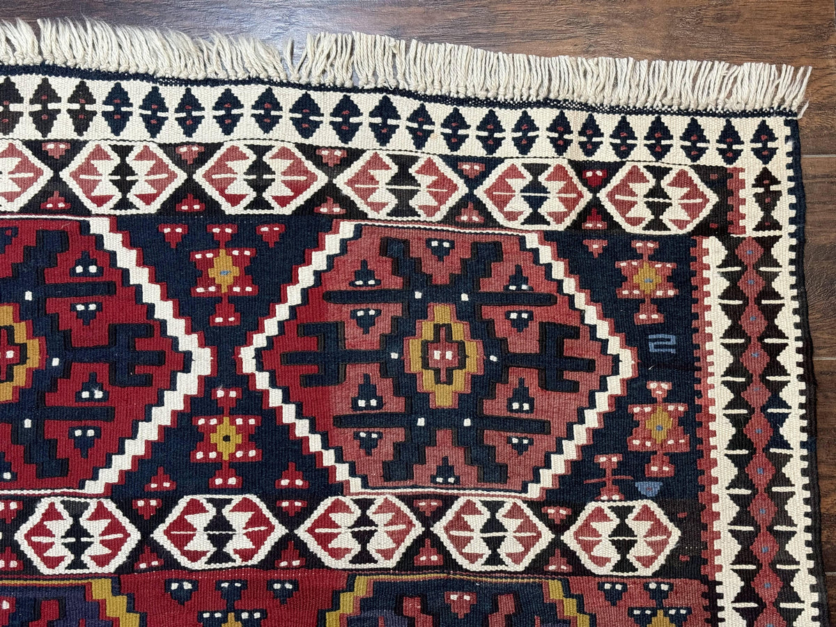 Caucasian Kilim Rug 5x7, Vintage Russian Flatweave Kilim Carpet, Tribal Bohemian Kilim Rug - Jewel Rugs, view 8