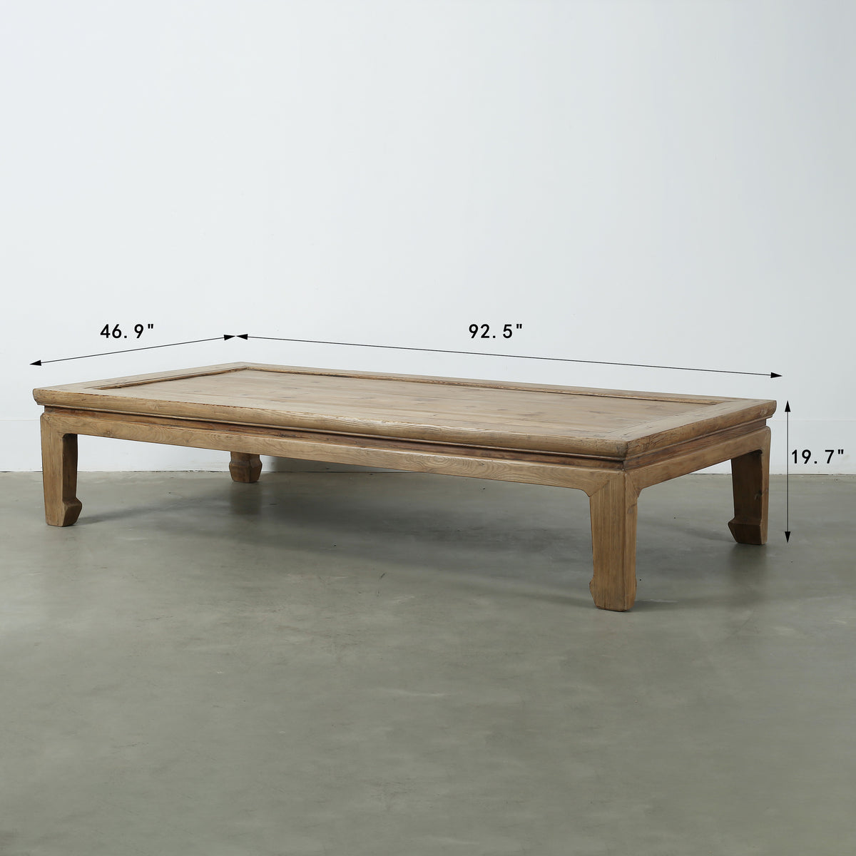 Approx. 92 Inches Wide 47 Inches Deep Vintage Extra Large Coffee Table Weathered Natural