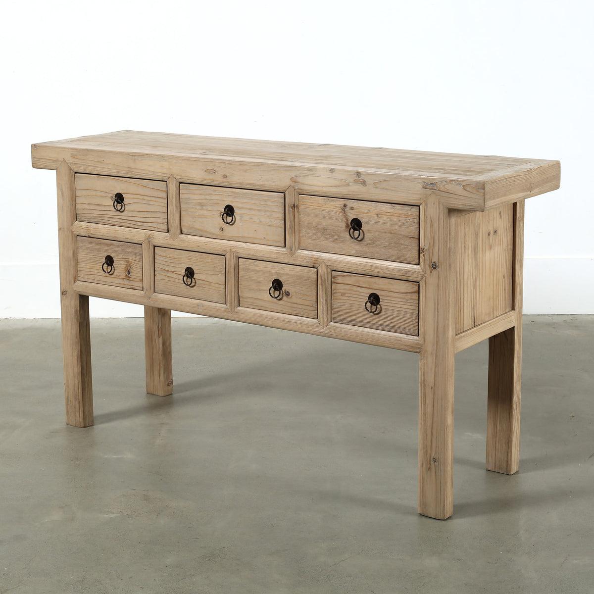 Capri 7 Drawers Sideboard Weathered Natural Pine 60x17x35H