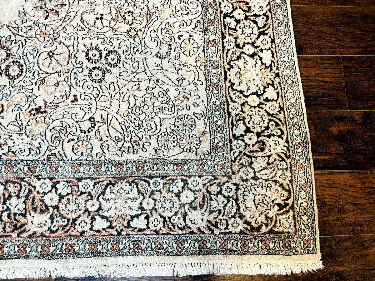 Silk Indian Kashmiri Rug 6x9 - Jewel Rugs, view 9
