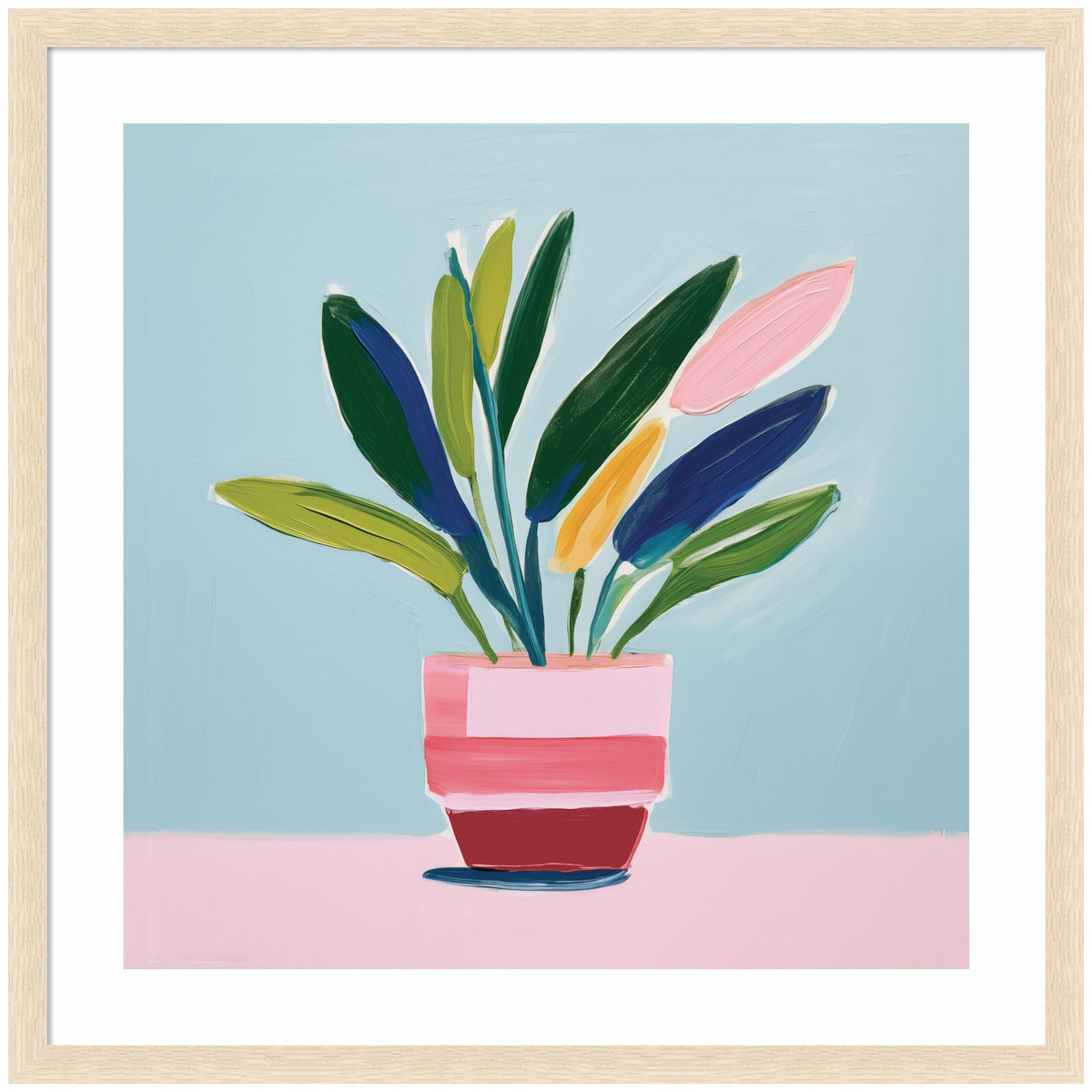 Framed Art Playful Potted Plant Still Life by The Creative Bunch Studio
