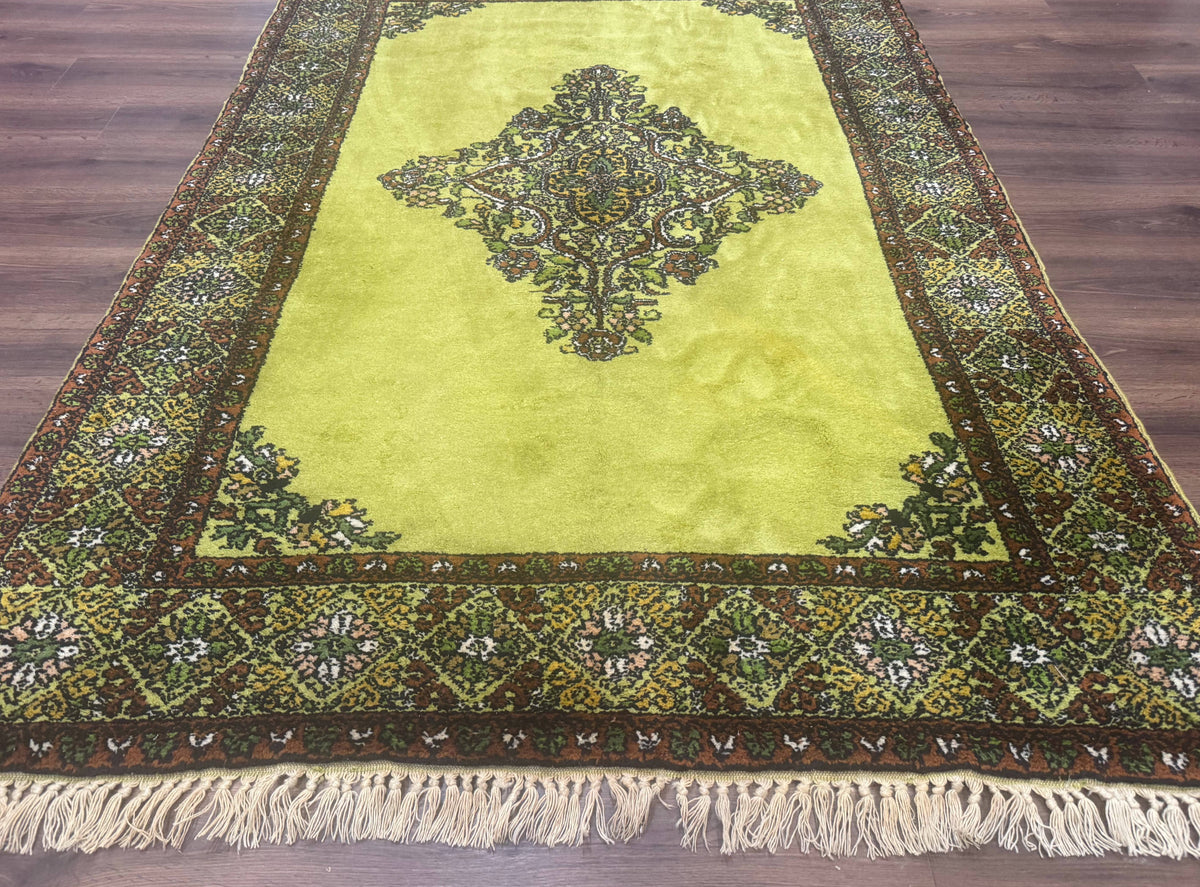 Moroccan Rug 6x8, Semi Open Field, Vintage, Lime Green, Wool Carpet - Jewel Rugs, view 6