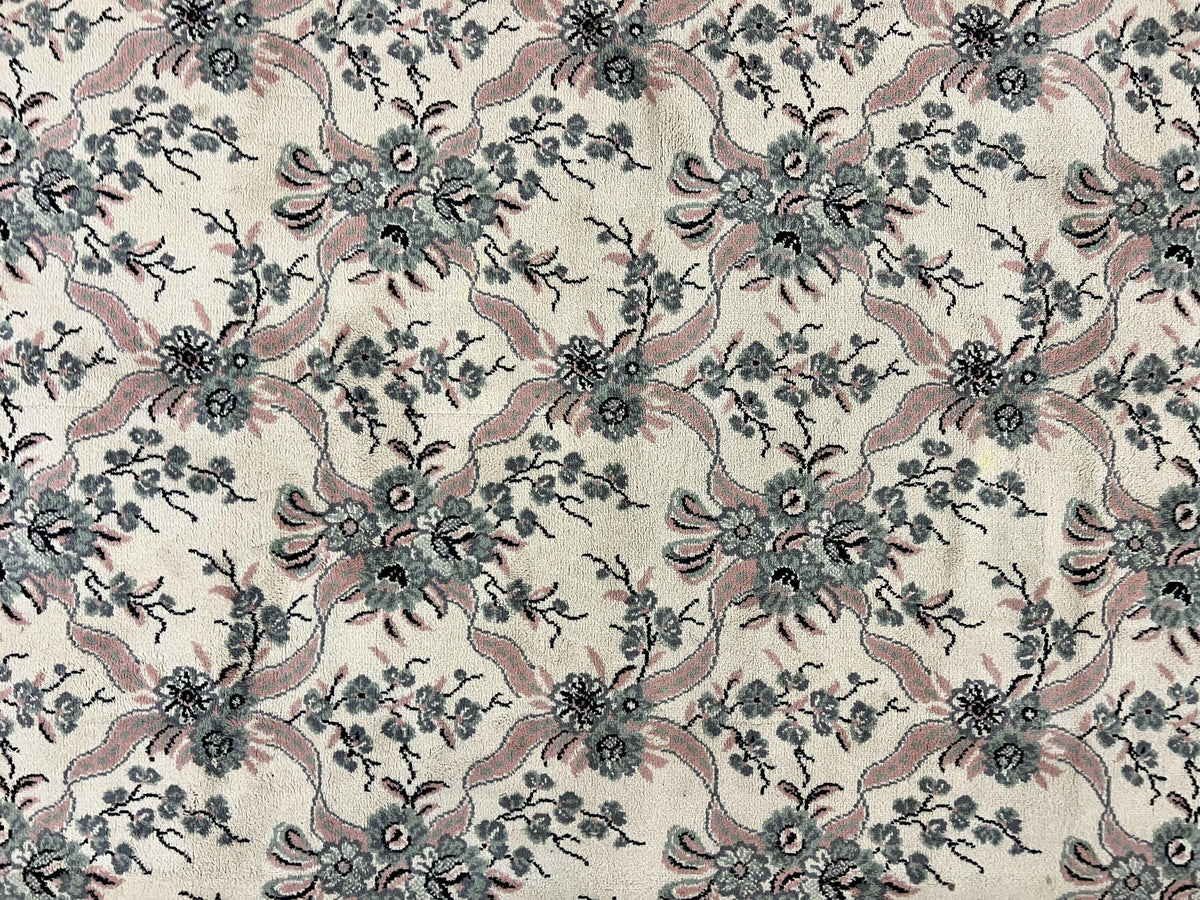 Belgium Power Loomed Rug 8x11, Ivory and Green, Wool Carpet, Floral - Jewel Rugs, view 4