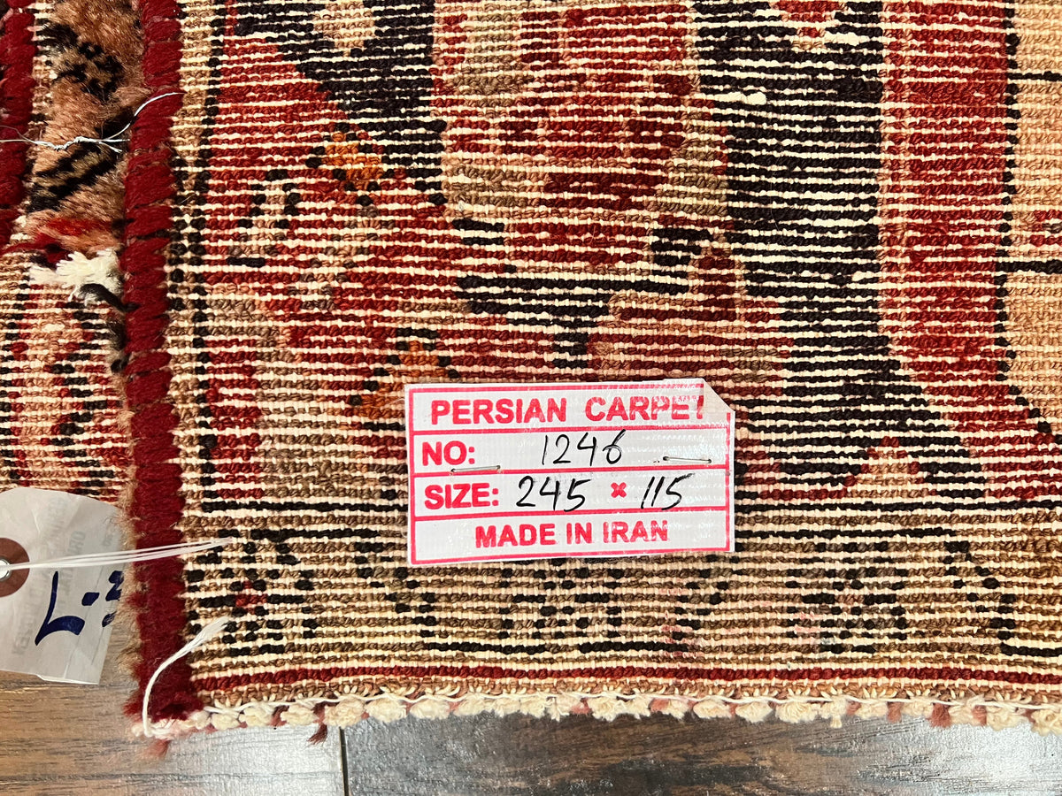 Antique Persian Tribal Rug 4 x 8, Geometric Medallion, Boho Rug, Wool Handmade Rug, Red 4x8 Rug, Persian Hamadan Rug - Jewel Rugs, view 12