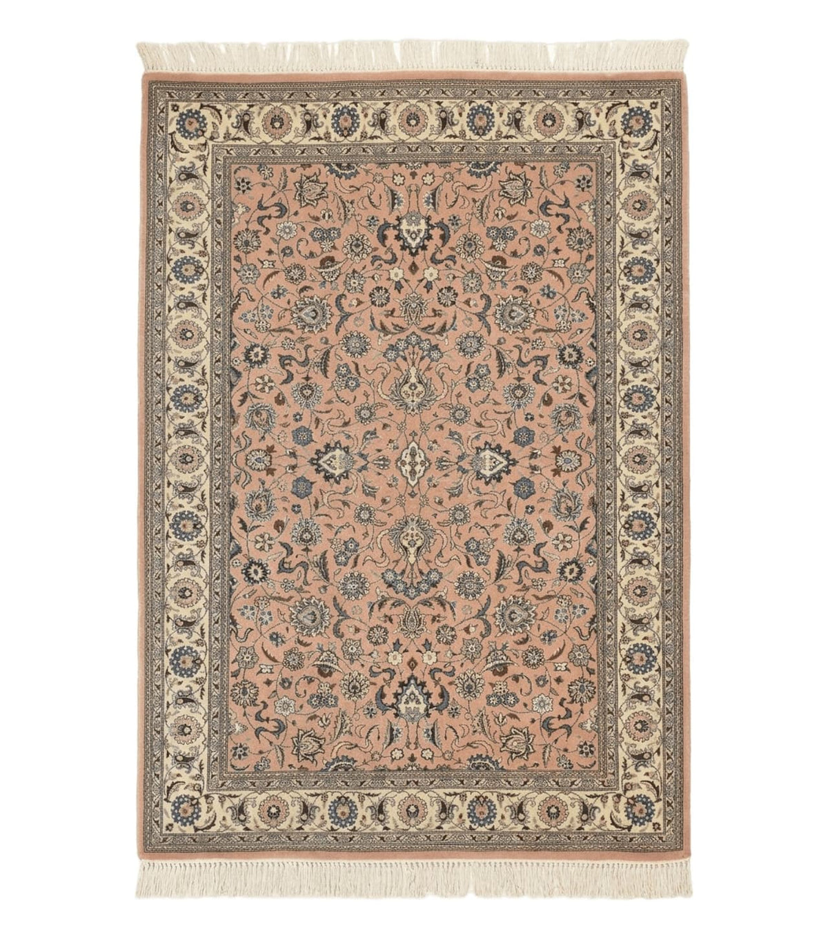 Pak Persian Rug 4x6, Pink and Cream, Very Fine 225 KPSI, Handmade Wool Oriental Carpet - Jewel Rugs