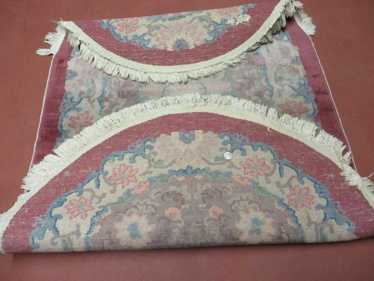 Oval Chinese Art Deco Rug 3x5 Vintage Wool Carpet - Jewel Rugs, view 11