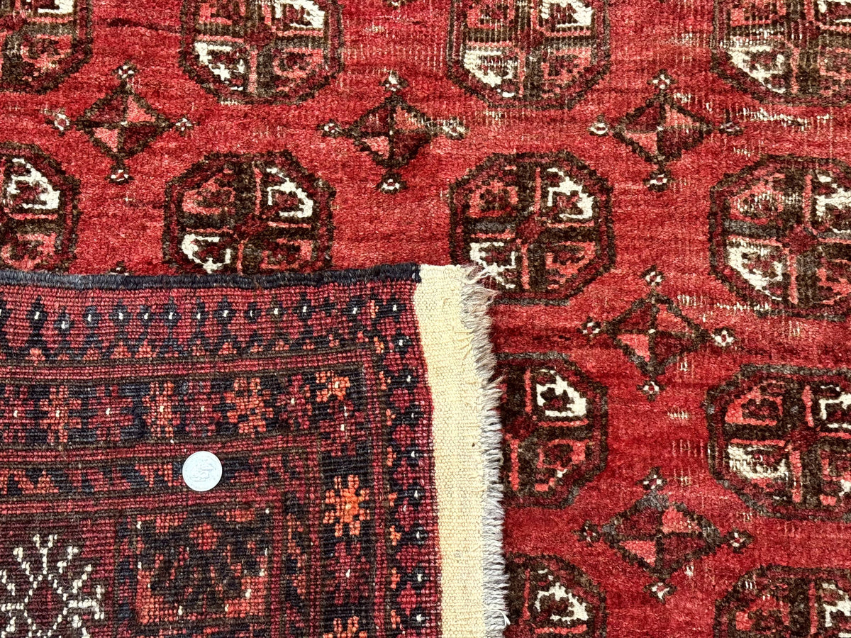 Antique Persian Turkoman Rug 5x6, Red - Jewel Rugs, view 11