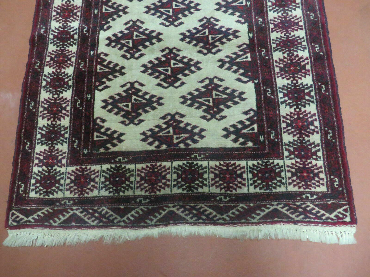 3' X 3' Vintage Handmade Turkoman Bokhara Yamud Wool Rug Nice - Jewel Rugs, view 5
