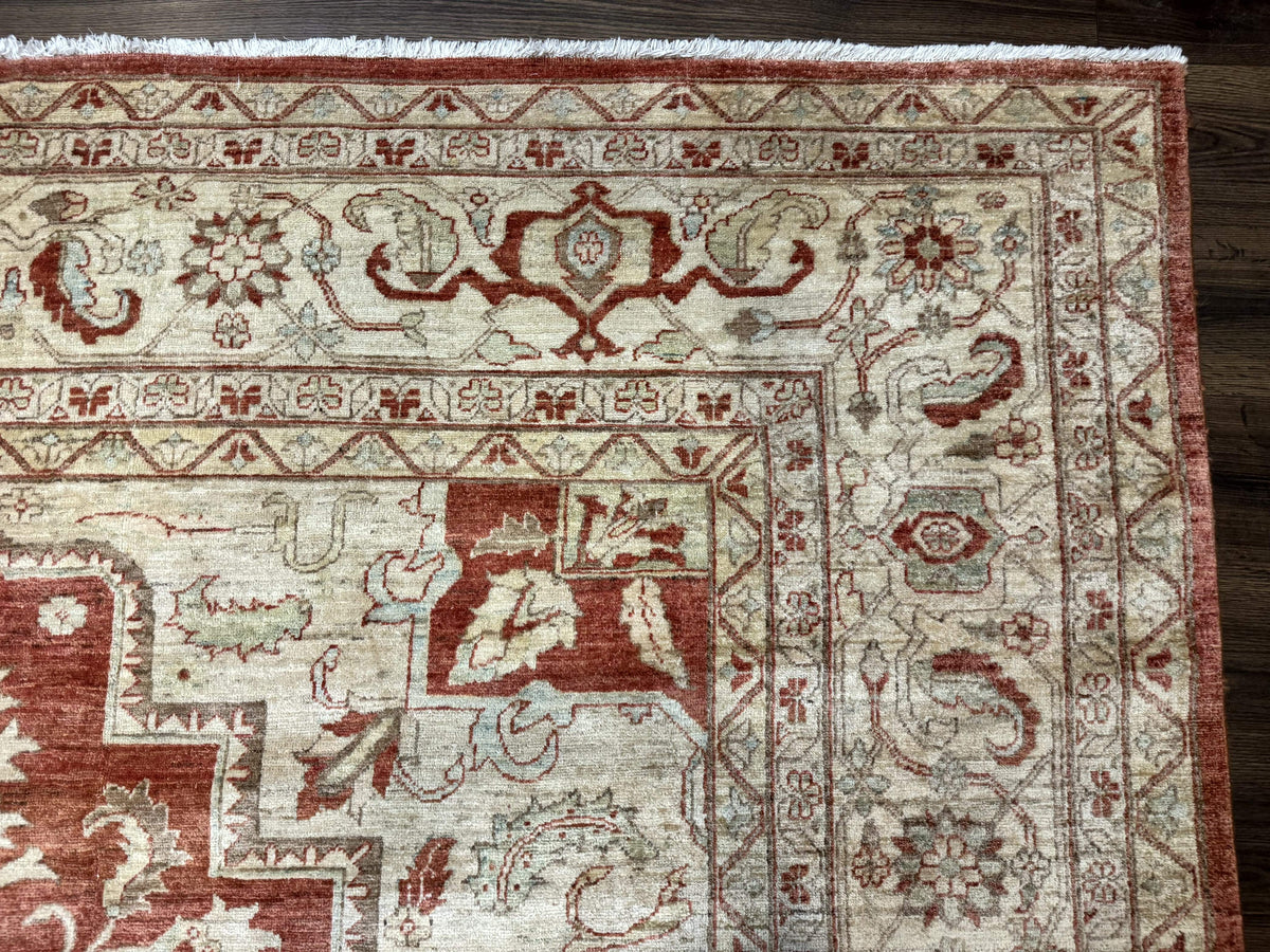 Turkish Heriz Serapi Rug 9x13, Geometric Medallion - Jewel Rugs, view 8