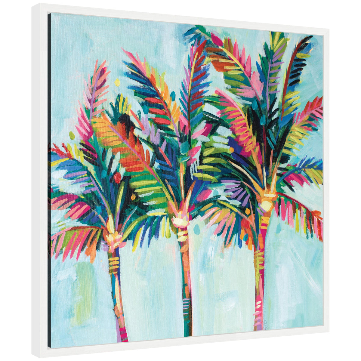 Sylvie Rainbow Coconuts Framed Canvas by Rachel Christopoulos