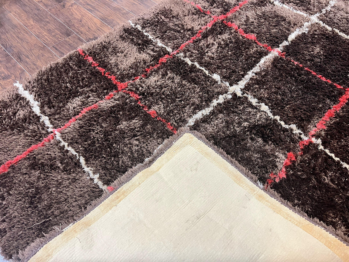 Shag Rug 6x8, Brown, Panel Design - Jewel Rugs, view 12