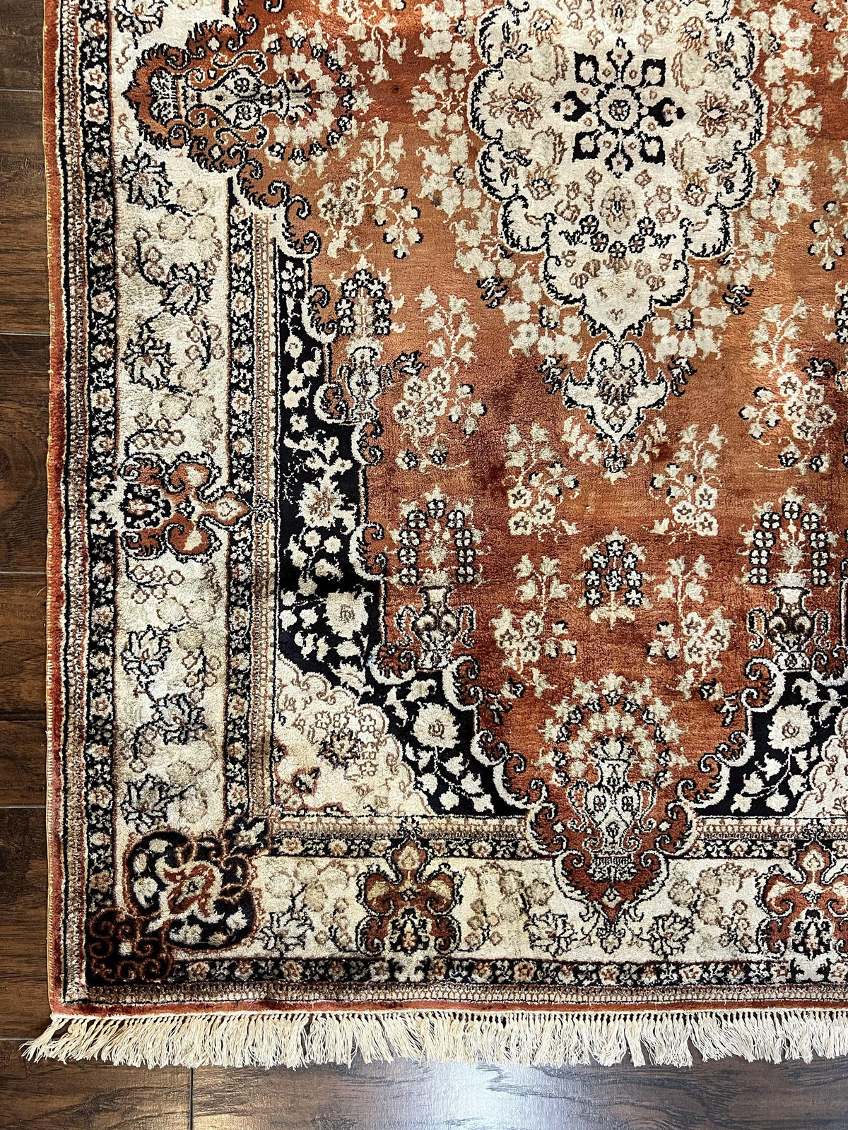 Turkish Silk Rug 3x5, Very Fine 400 KPSI, Floral Medallion, Hand Knotted - Jewel Rugs, view 9