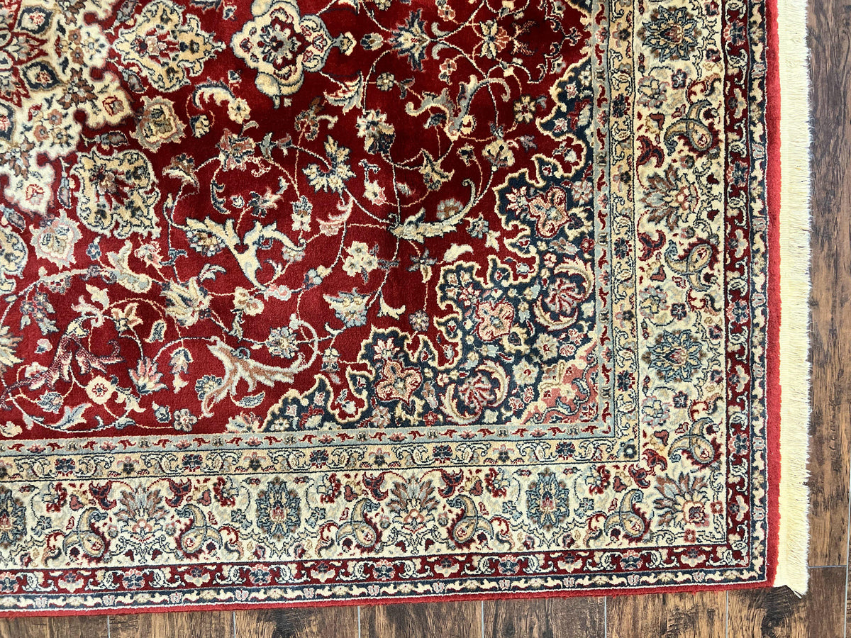 Couristan Rug 5.6 x 8, Floral Medallion, Dark Red Cream, Belgium Power Loomed Rug, Taj Mahal Rug, Vintage Oriental Wool Carpet - Jewel Rugs, view 8