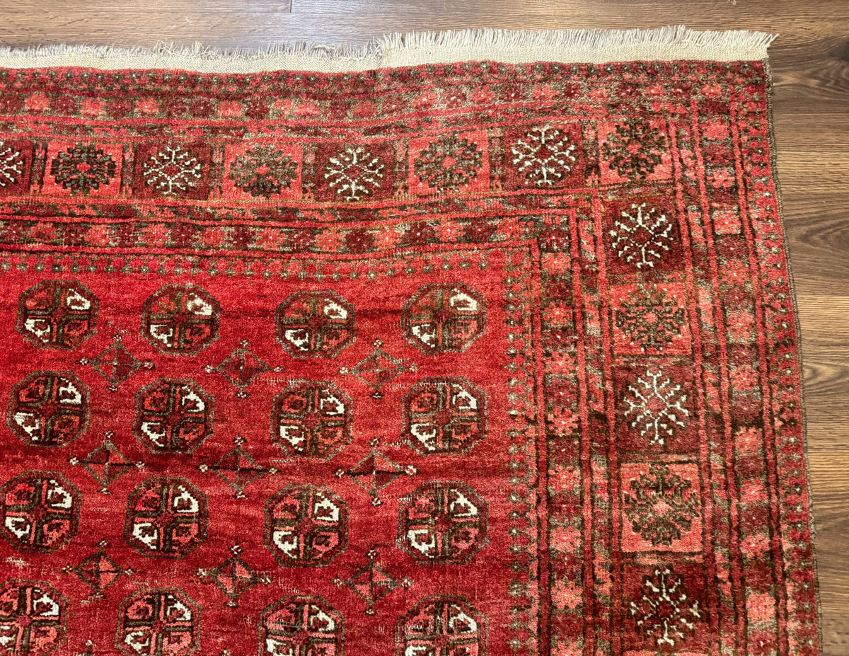 Antique Persian Turkoman Rug 5x6, Red - Jewel Rugs, view 8