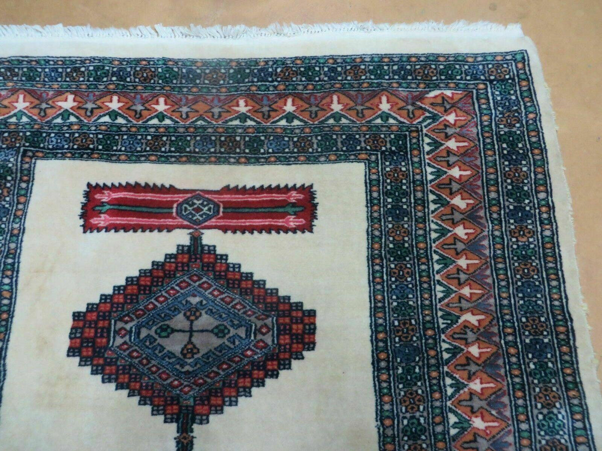 4' X 6' Vintage Handmade Bokhara Turkoman Pakistan Wool Rug Carpet Nice - Jewel Rugs, view 7