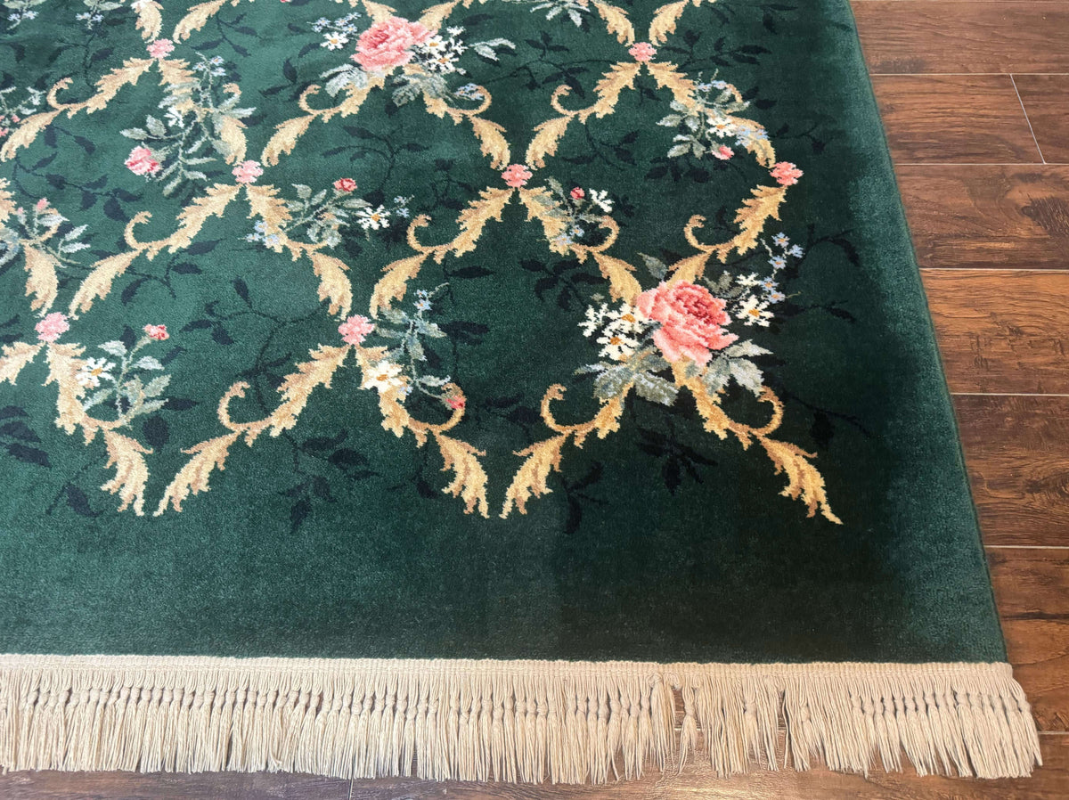 Karastan Garden of Eden Rug 8.8 x 11.8, Green Savonnerie 509/1733, Wool - Jewel Rugs, view 10