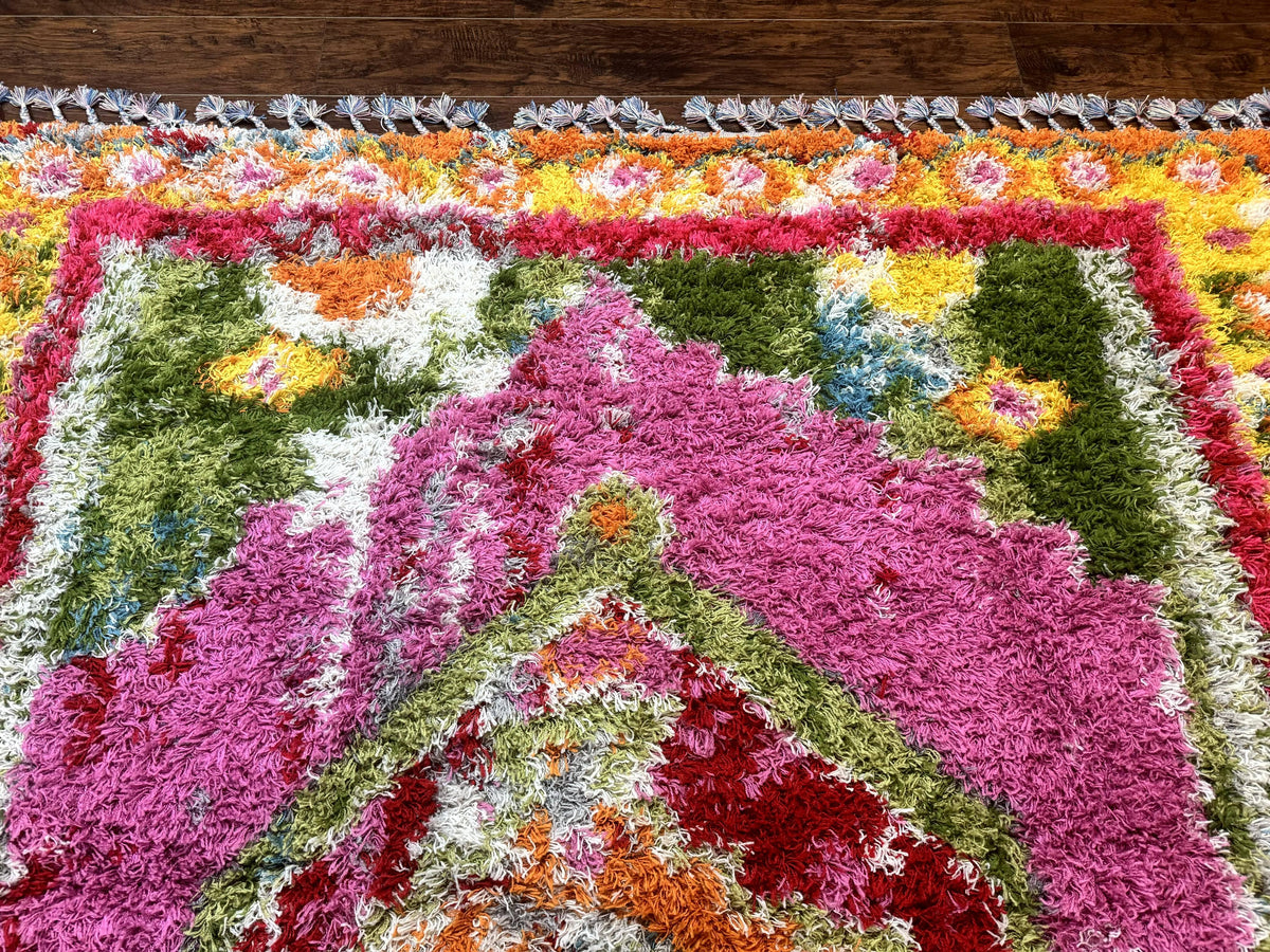 Colorful Shag Rug 8x10, Fuchsia and Multicolor - Jewel Rugs, view 4