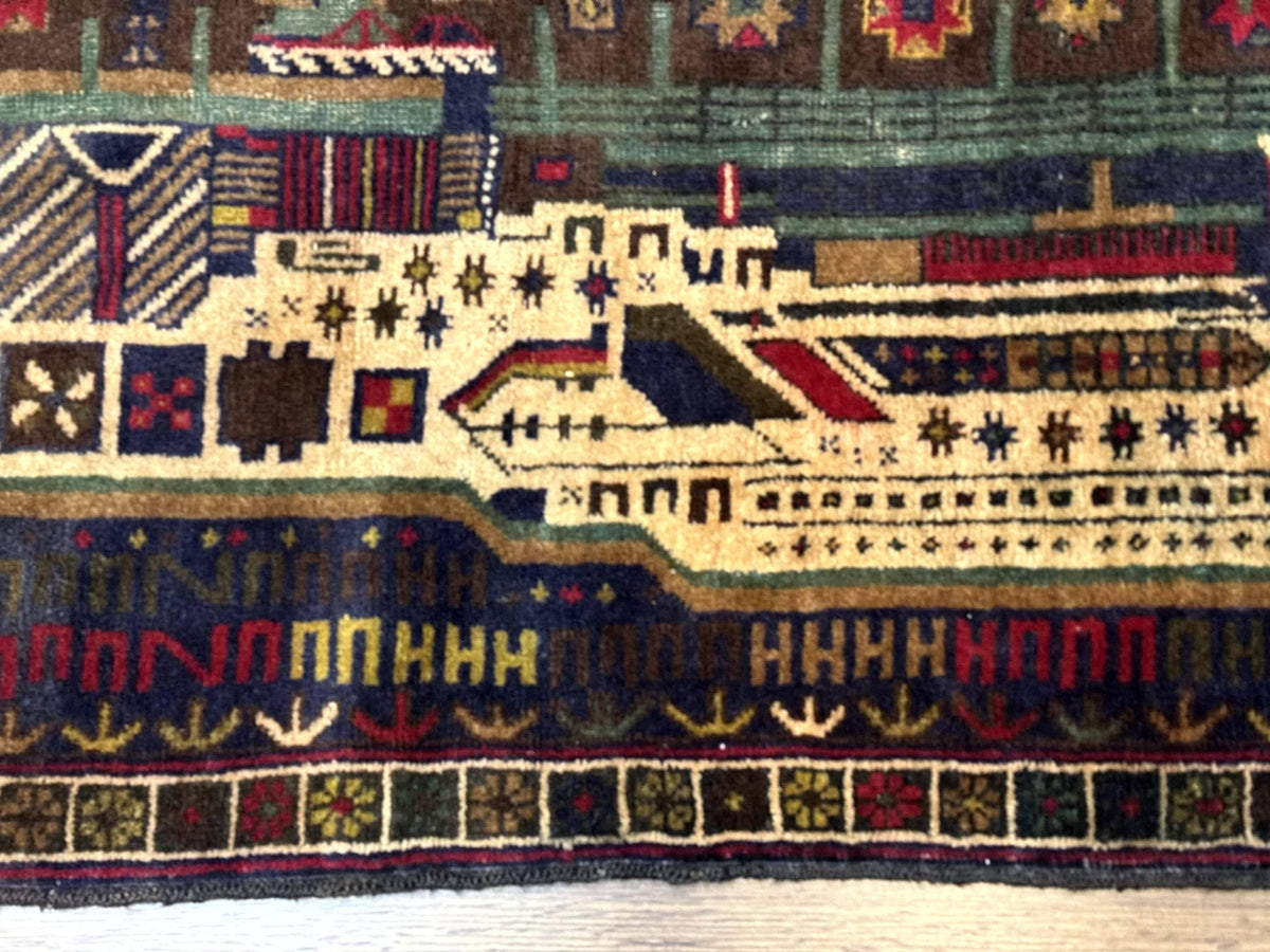 Balouch Rug 3x5, Afghan Carpet, City Pictorial - Jewel Rugs, view 5