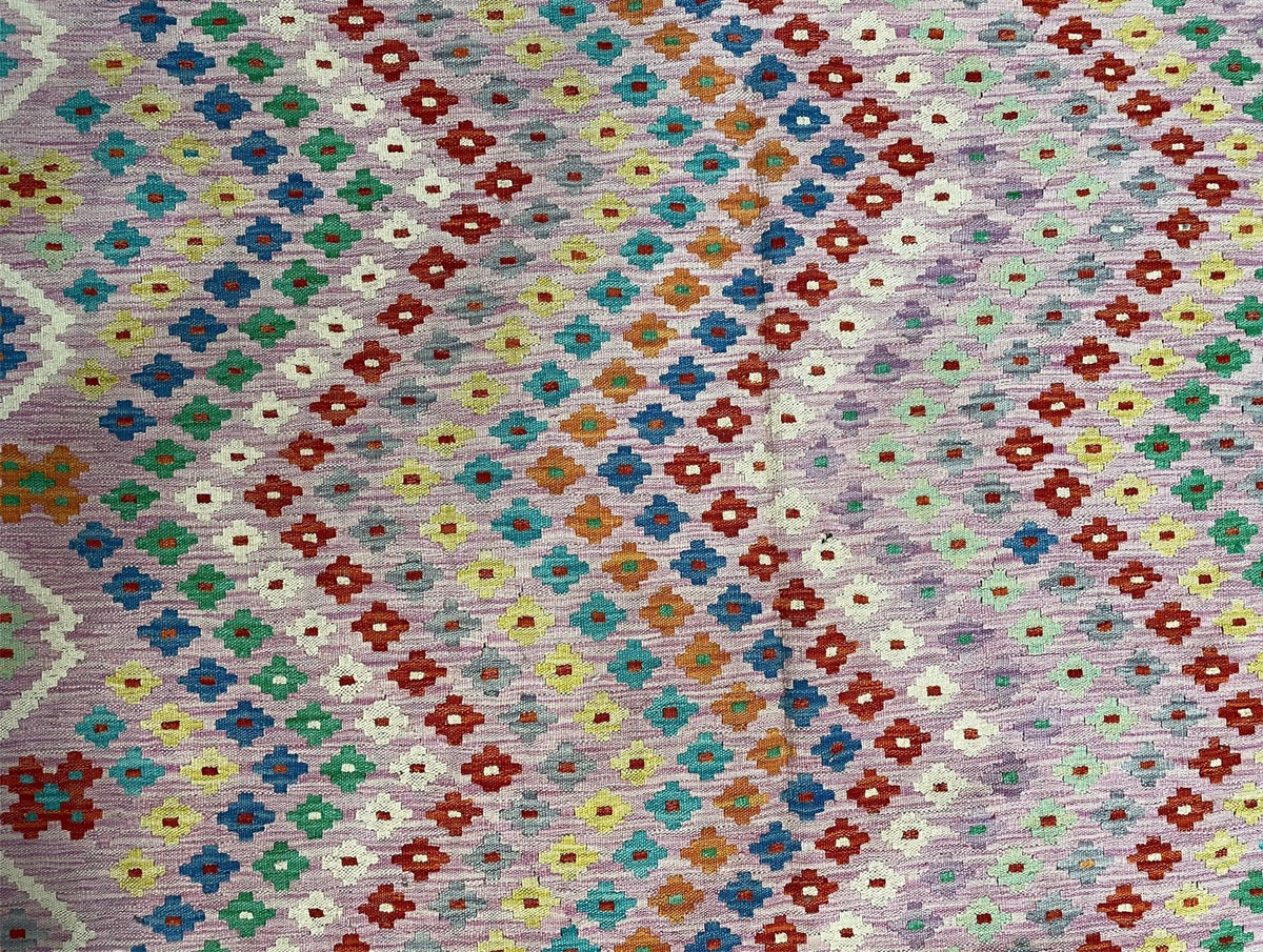 Pink Kilim Rug 6x8 Colorful Turkish Kilim Rug 6 x 8 Flat Weave Kilim Playful Kilim Multicolor Anatolian Chobi New Kilim - Jewel Rugs, view 6